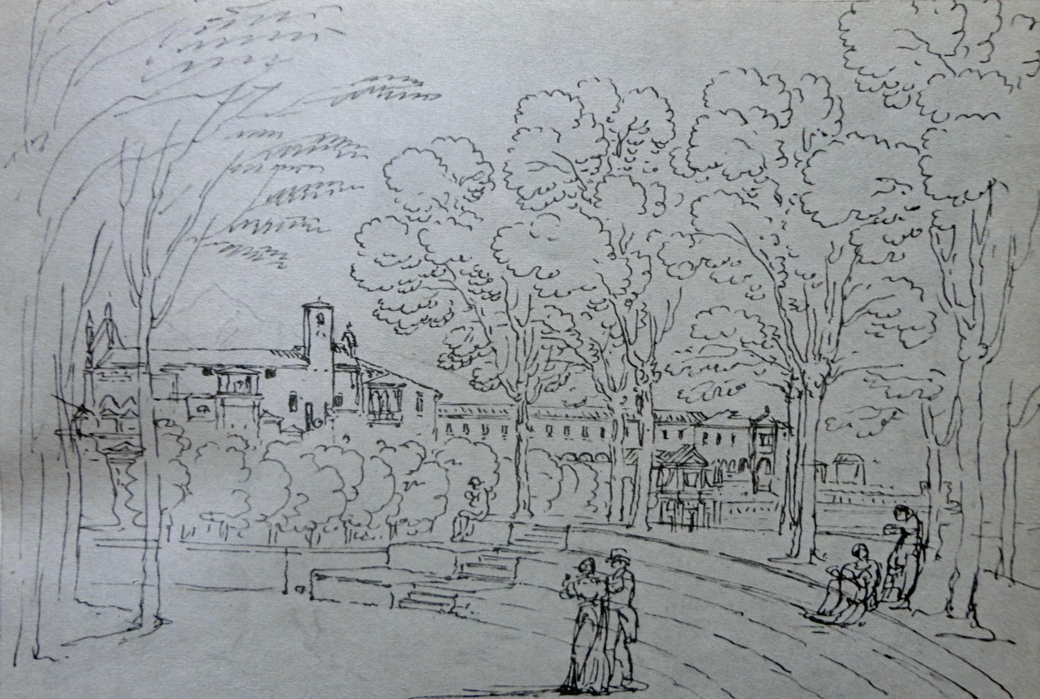 Pietro Ronzoni - Complesso di Sant'Agostinono, veduta meridionale dall'anfiteatro del Baluardo di San Michele, Università degli Studi, Bergamo